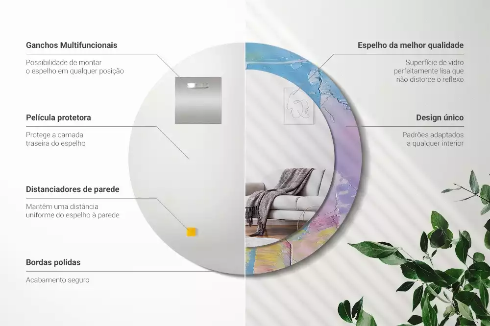 Oglindă cu decor rotundă Textură vopsea în ulei