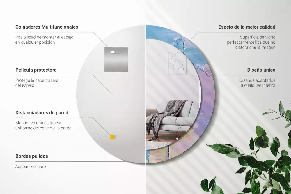 Oglindă cu decor rotundă Textură vopsea în ulei