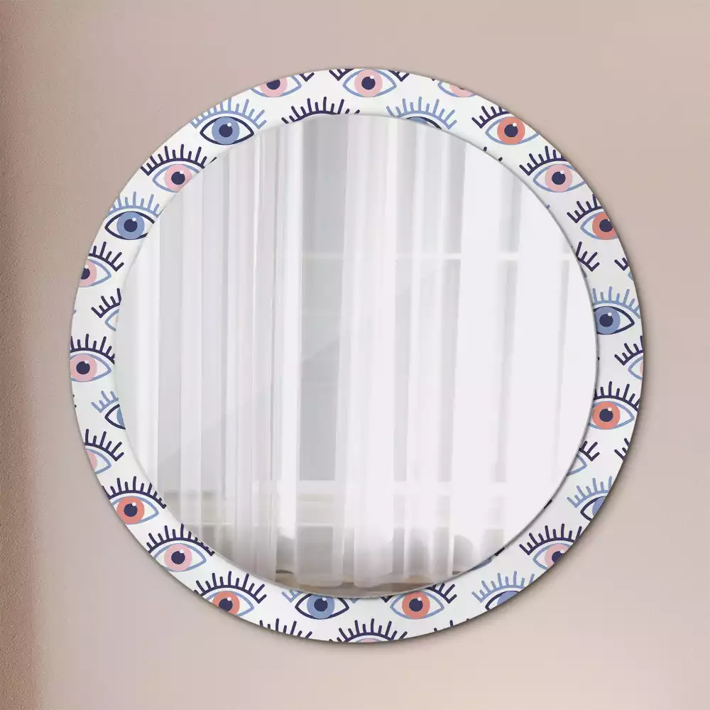 Oglindă rotundă imprimată Ochi