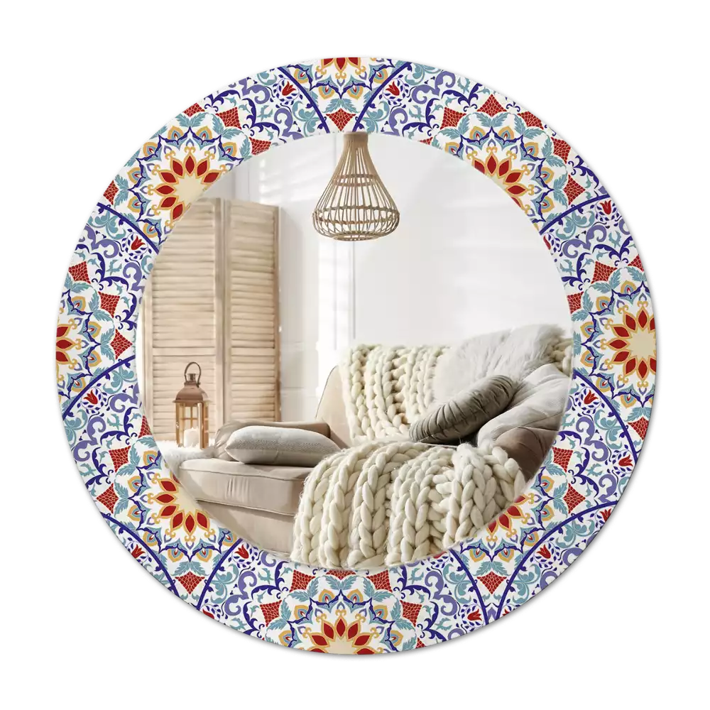 Oglindă cu decor rotundă Compoziție orientală
