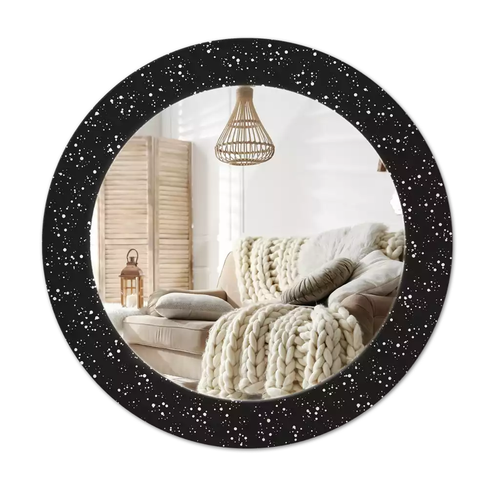 Oglindă rotundă imprimată Puncte haotice