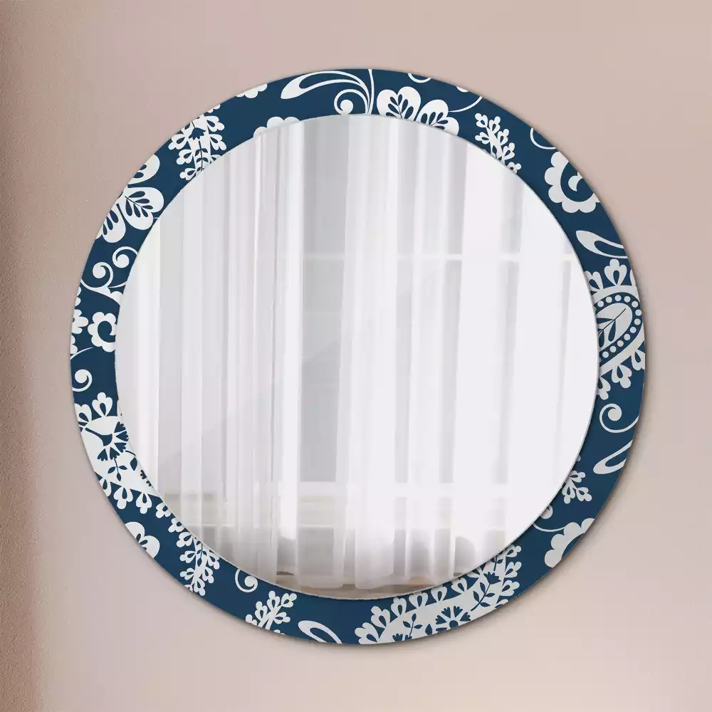 Oglindă rotundă ramă cu imprimeu Compoziție paisley
