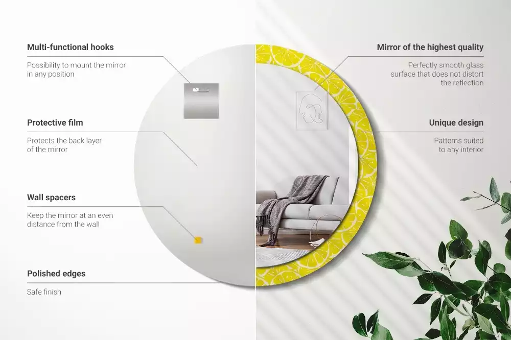 Oglindă cu decor rotundă Lămâi