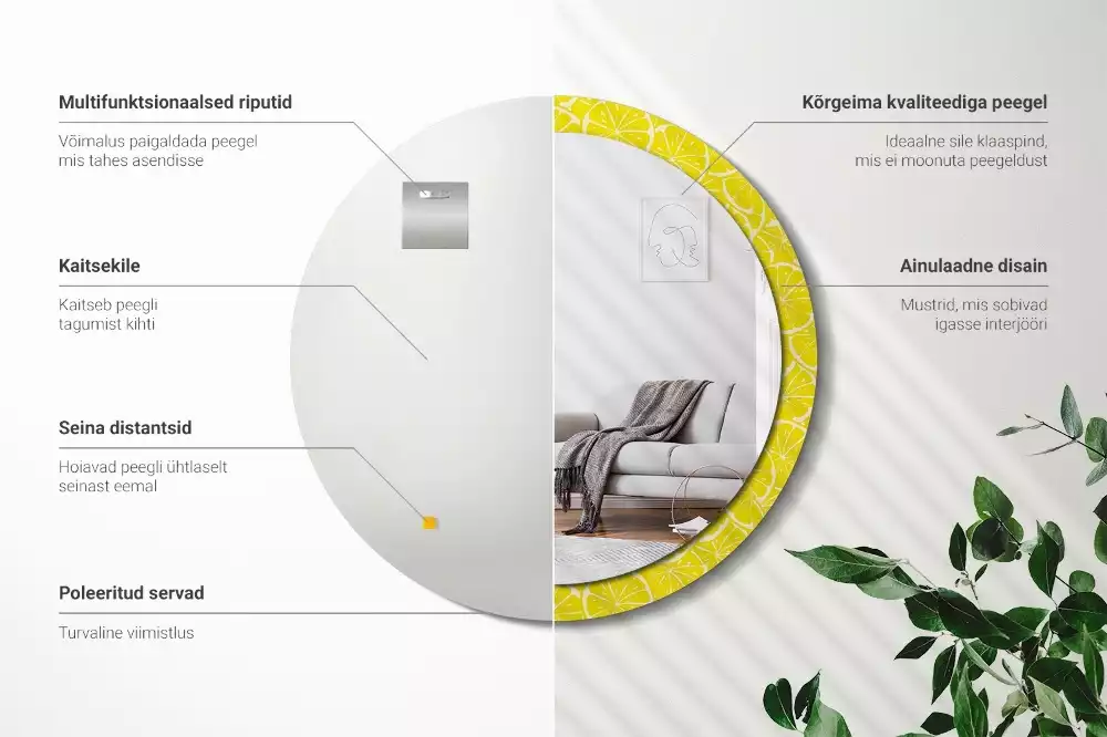 Oglindă cu decor rotundă Lămâi