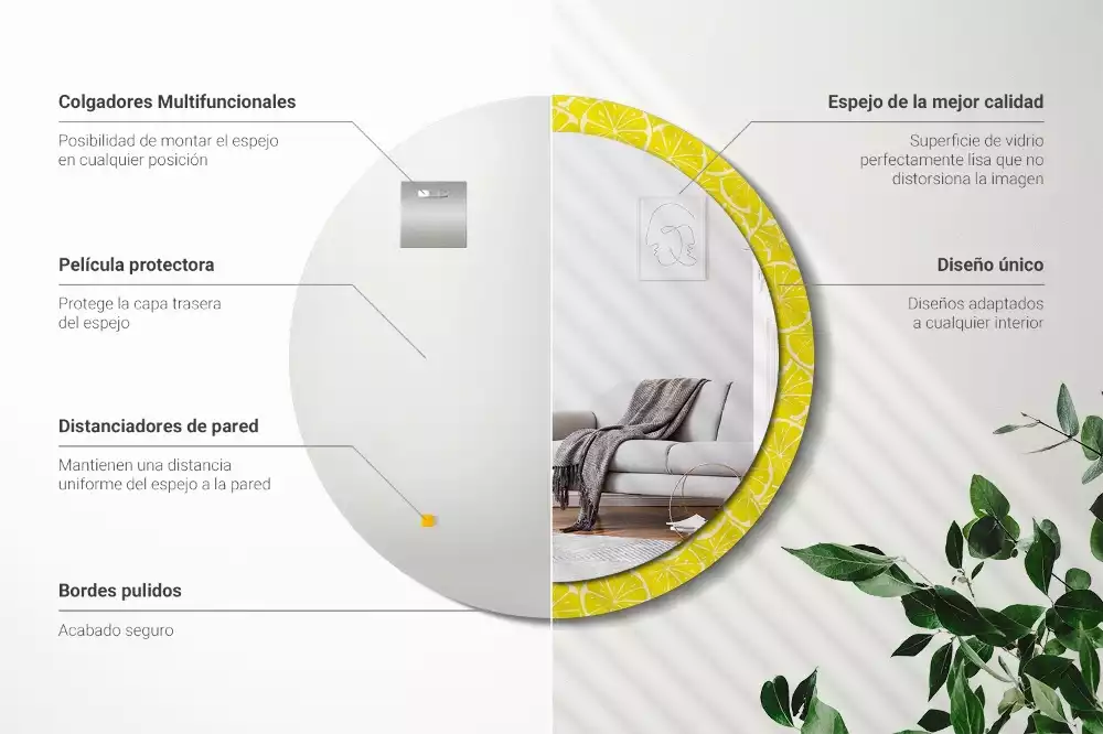 Oglindă cu decor rotundă Lămâi