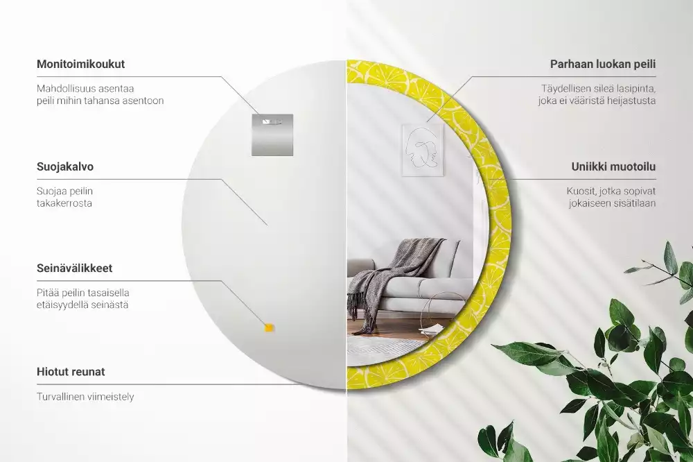 Oglindă cu decor rotundă Lămâi