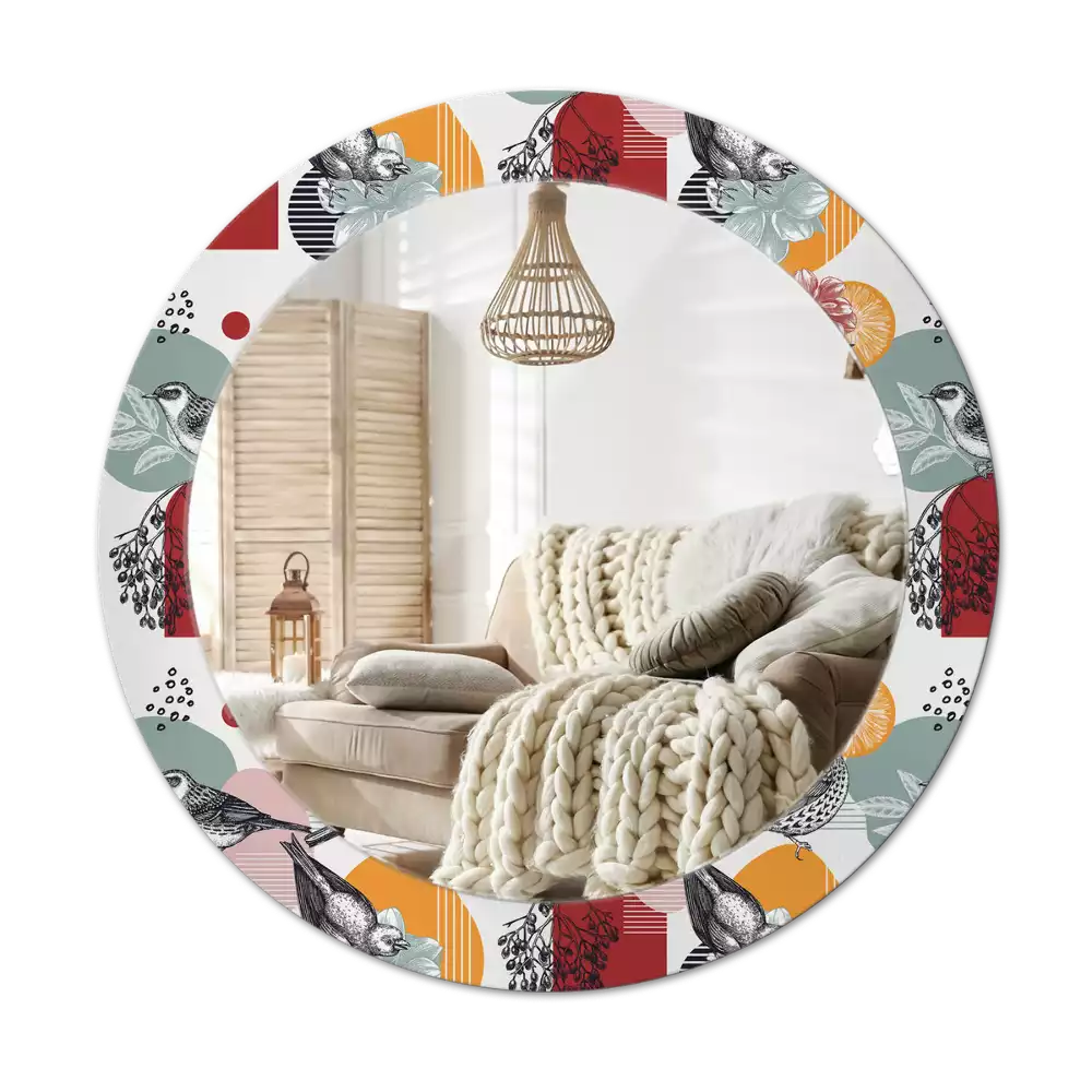 Oglindă cu decor rotundă Pată vintage