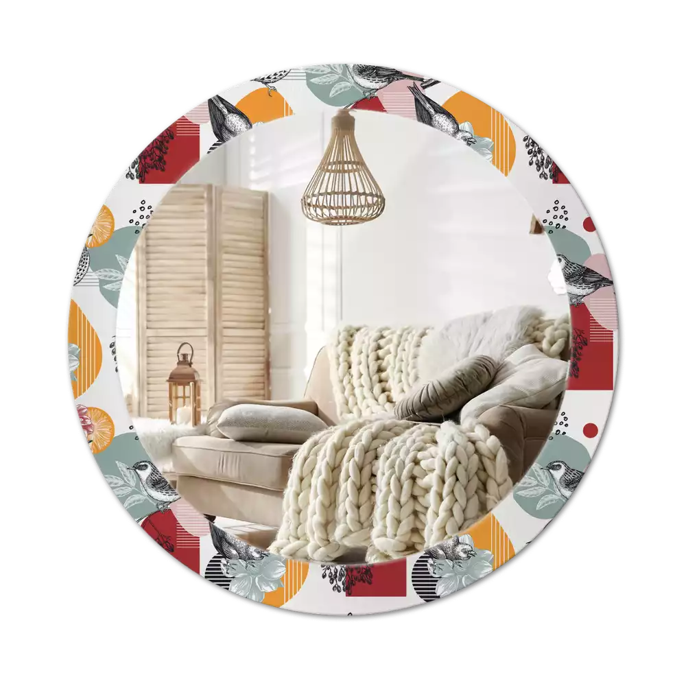 Oglindă cu decor rotundă Pată vintage