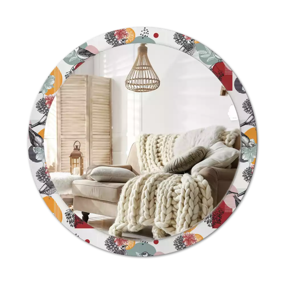 Oglindă cu decor rotundă Pată vintage