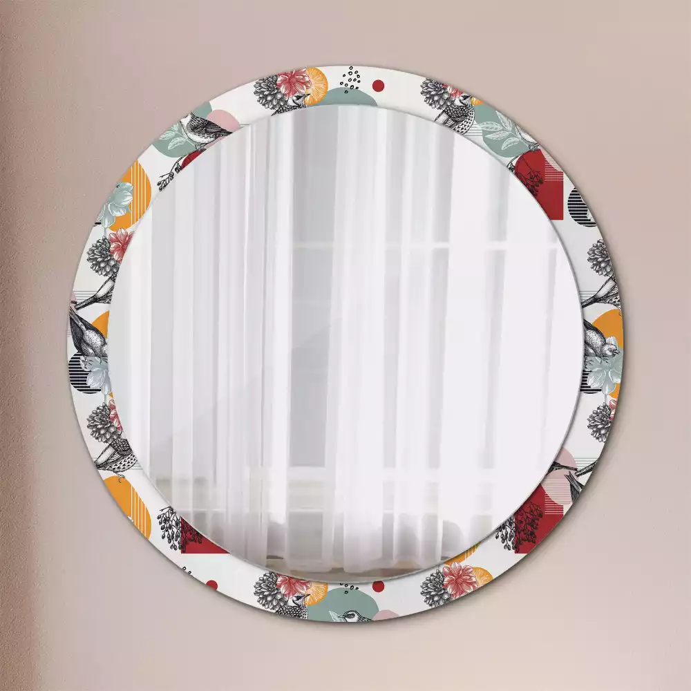 Oglindă cu decor rotundă Pată vintage