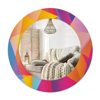 Oglindă cu decor rotundă Compoziție geometrică