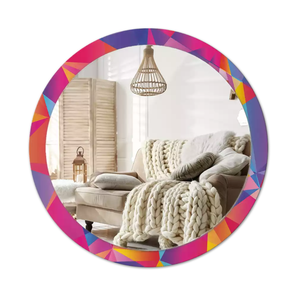 Oglindă cu decor rotundă Compoziție geometrică