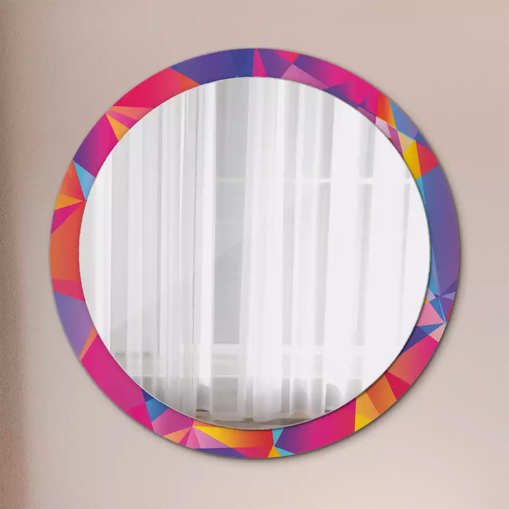 Oglindă cu decor rotundă Compoziție geometrică