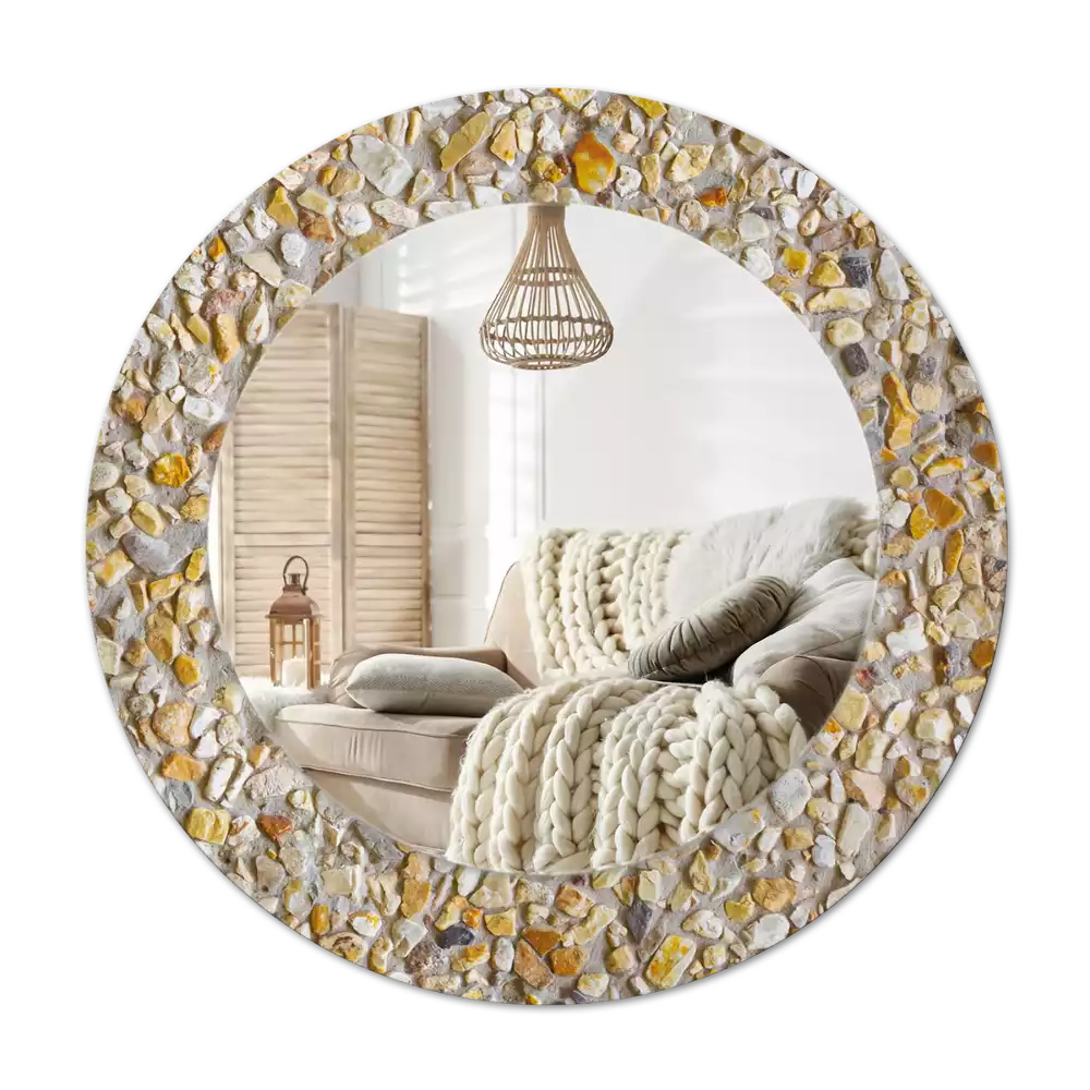 Oglindă rotundă ramă cu imprimeu Model terrazzo