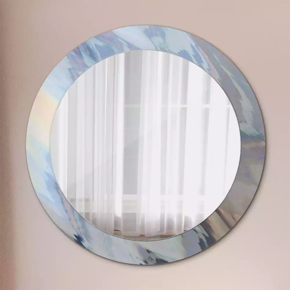 Oglindă rotundă imprimată Valuri abstracte