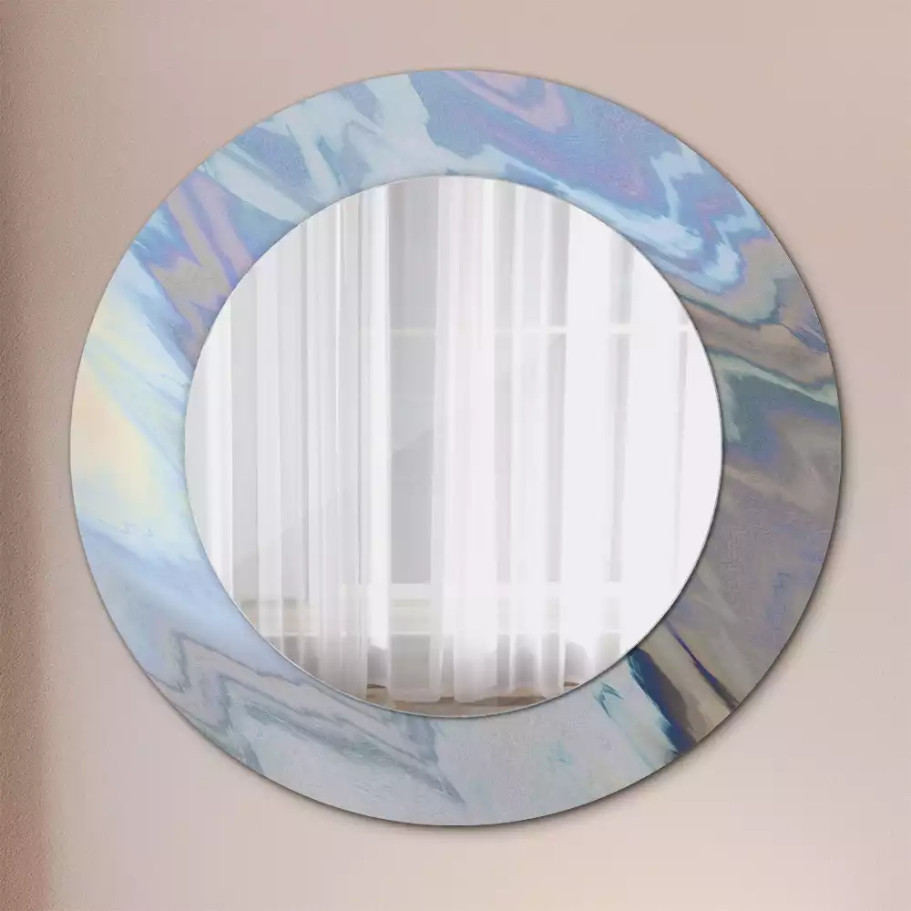 Oglindă rotundă imprimată Valuri abstracte