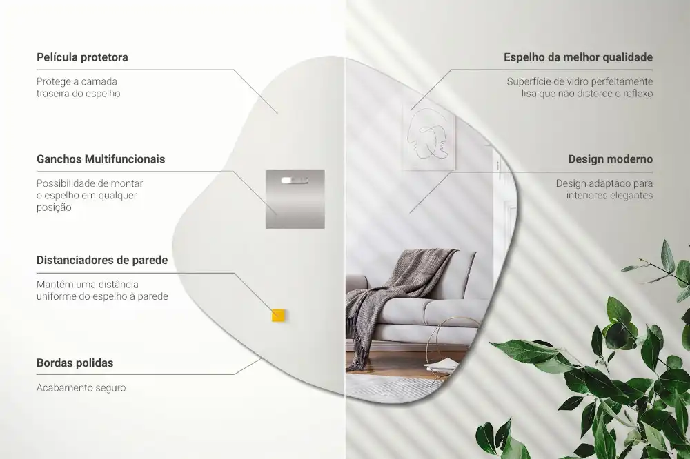 Oglindă în formă de pată accesoriu spectaculos