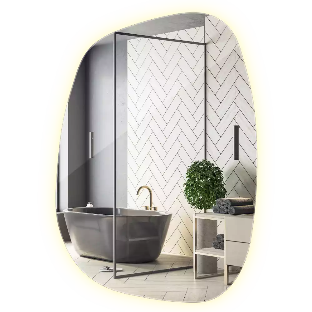 Oglindă organică cu led fără ramă