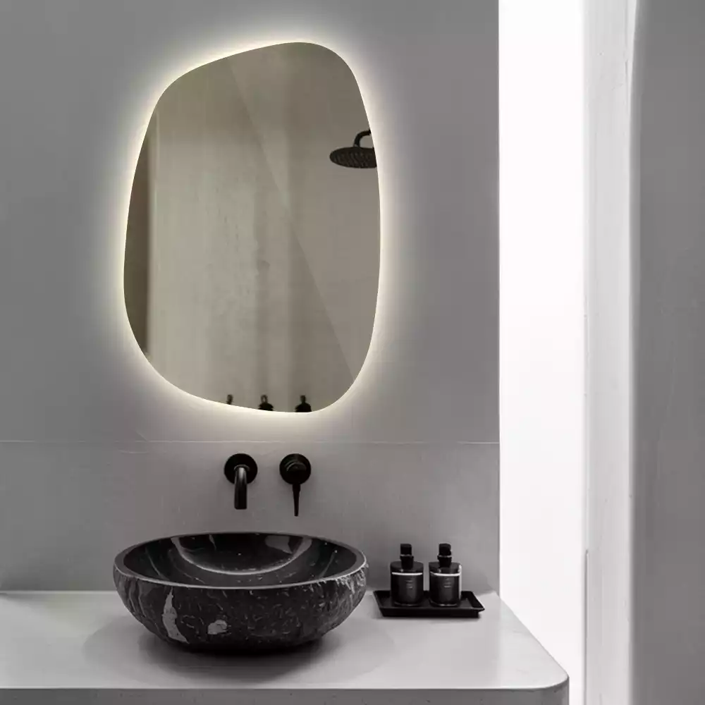 Oglindă organică cu led fără ramă