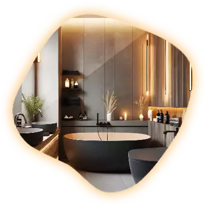 Oglindă pată cu iluminare LED unică