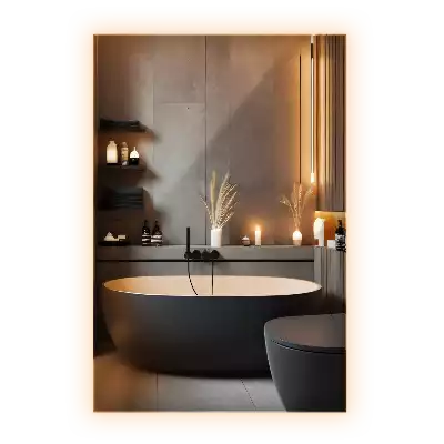 Oglindă dreptunghiulară cu iluminare de fundal LED