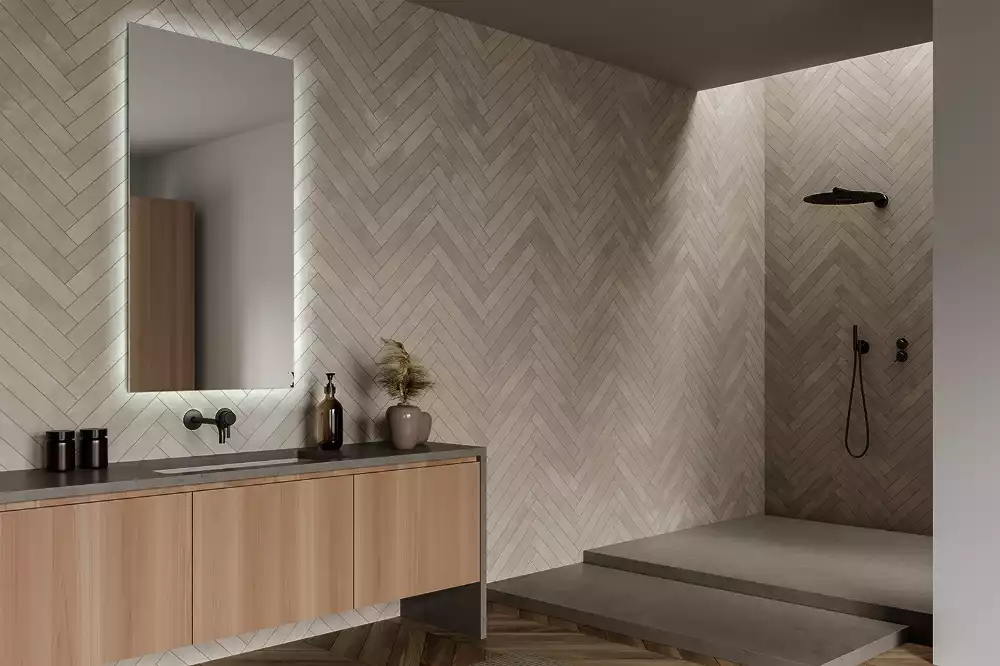 Oglindă dreptunghiulară cu iluminare de fundal LED