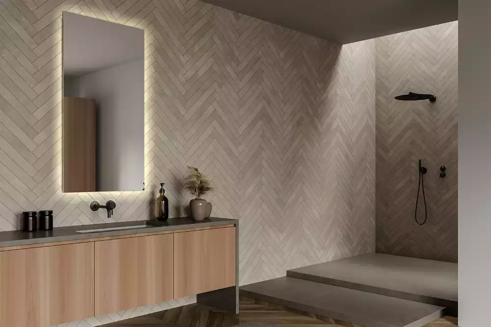 Oglindă dreptunghiulară cu iluminare de fundal LED