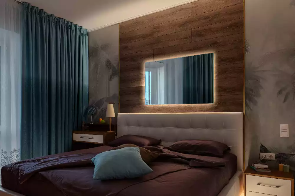 Oglindă dreptunghiulară cu iluminare de fundal LED