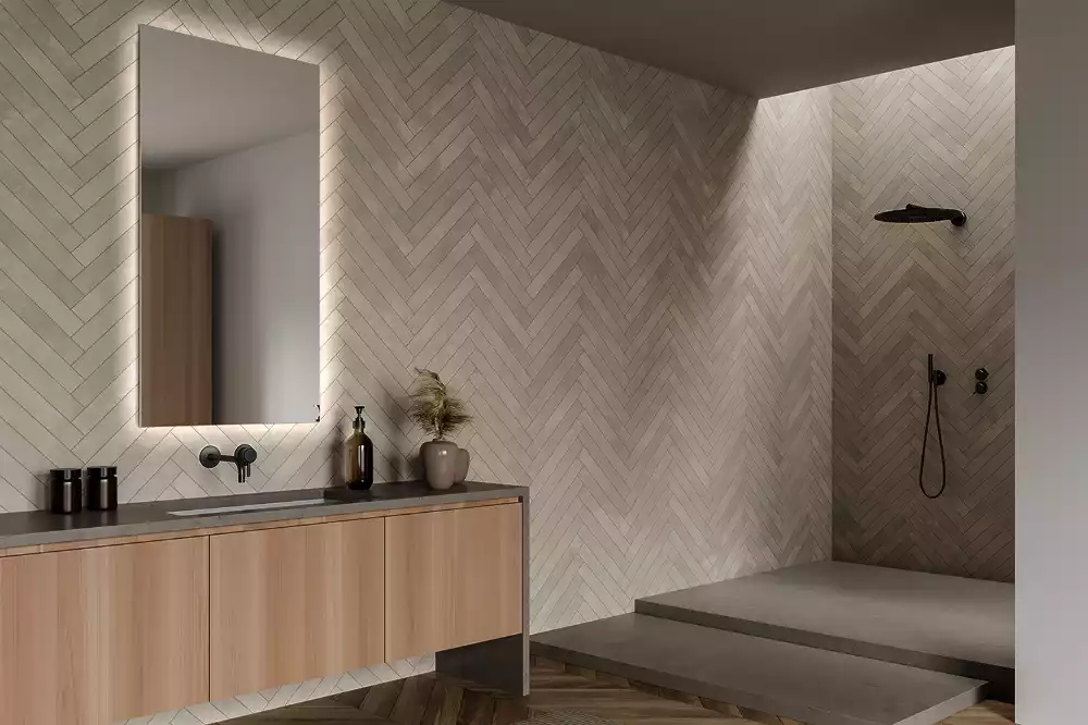 Oglindă dreptunghiulară cu iluminare de fundal LED