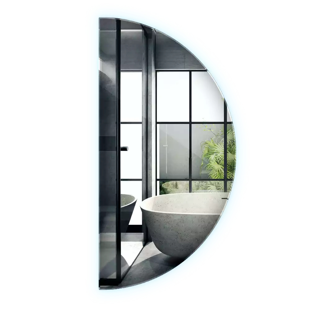 Oglindă semicirculară cu LED accesoriu stilat