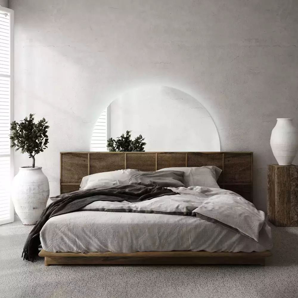 Oglindă semicirculară cu LED accesoriu stilat