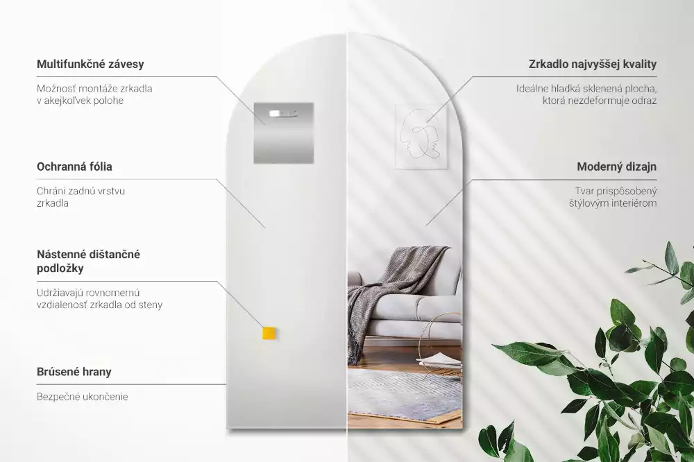 Oglindă arcade agățat decorativ