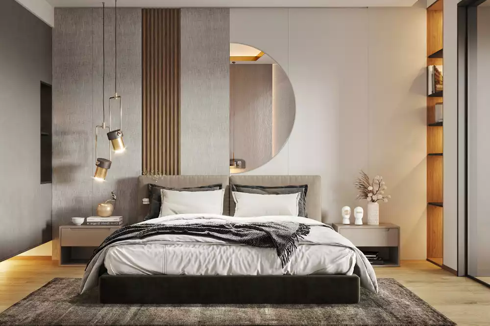 Oglindă semicerc atârnat fără ramă