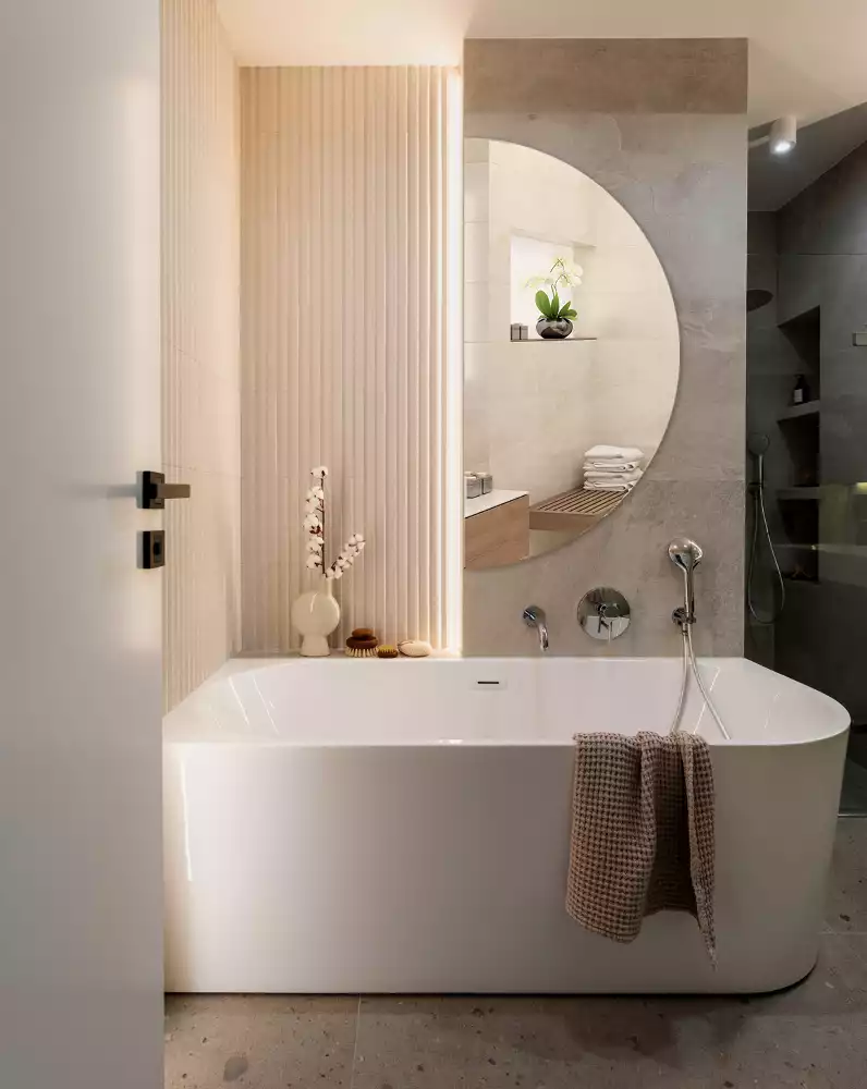 Oglindă semicerc atârnat fără ramă