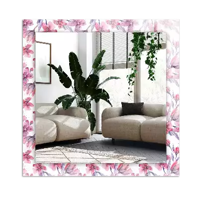 Decorațiuni perete cu oglindă Flori acuarelă model