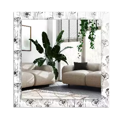 Oglindă imprimată Model floral monocromatic