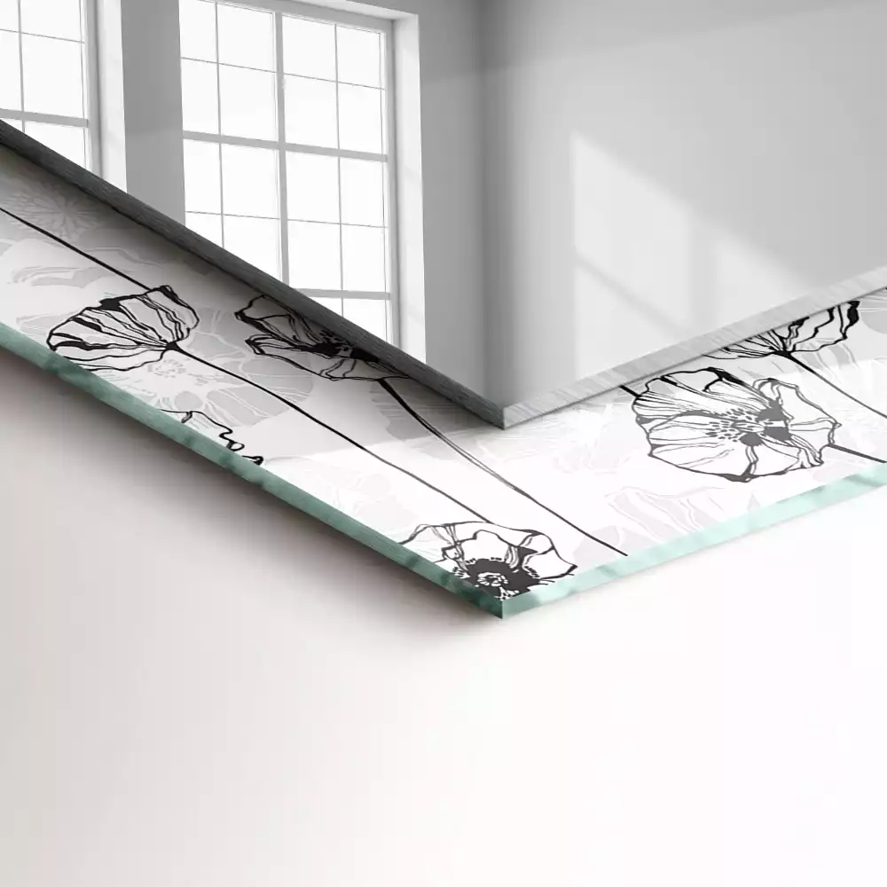 Oglindă imprimată Model floral monocromatic