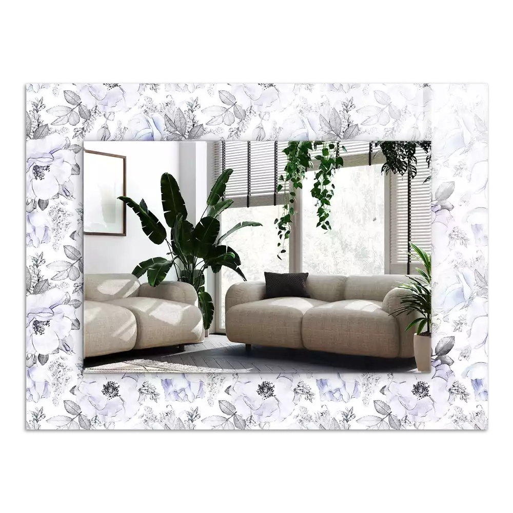 Decorațiuni perete cu oglindă Flori și frunze