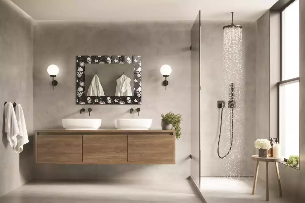 Decorațiuni de perete cu oglinzi Cranii și flori