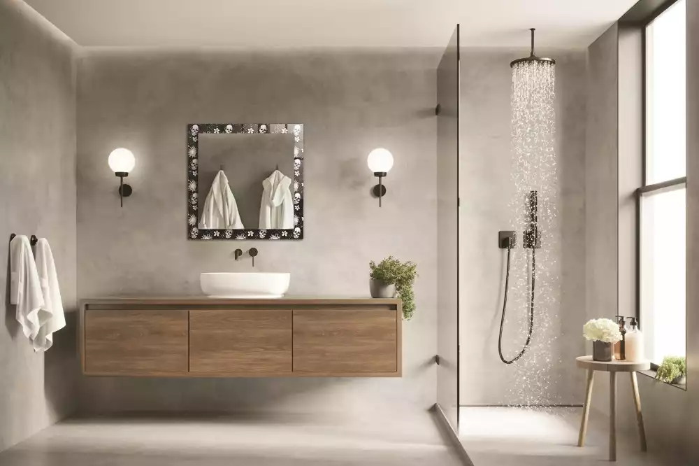 Decorațiuni de perete cu oglinzi Cranii și flori