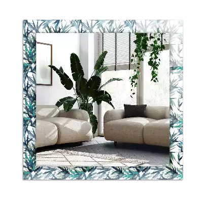 Decorațiuni perete cu oglindă Frunze de bambus acuarelă