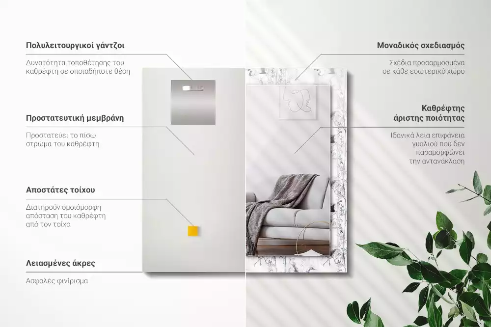 Oglindă imprimată Cocori și bambuși