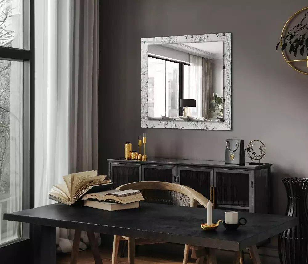 Oglindă imprimată Cocori și bambuși