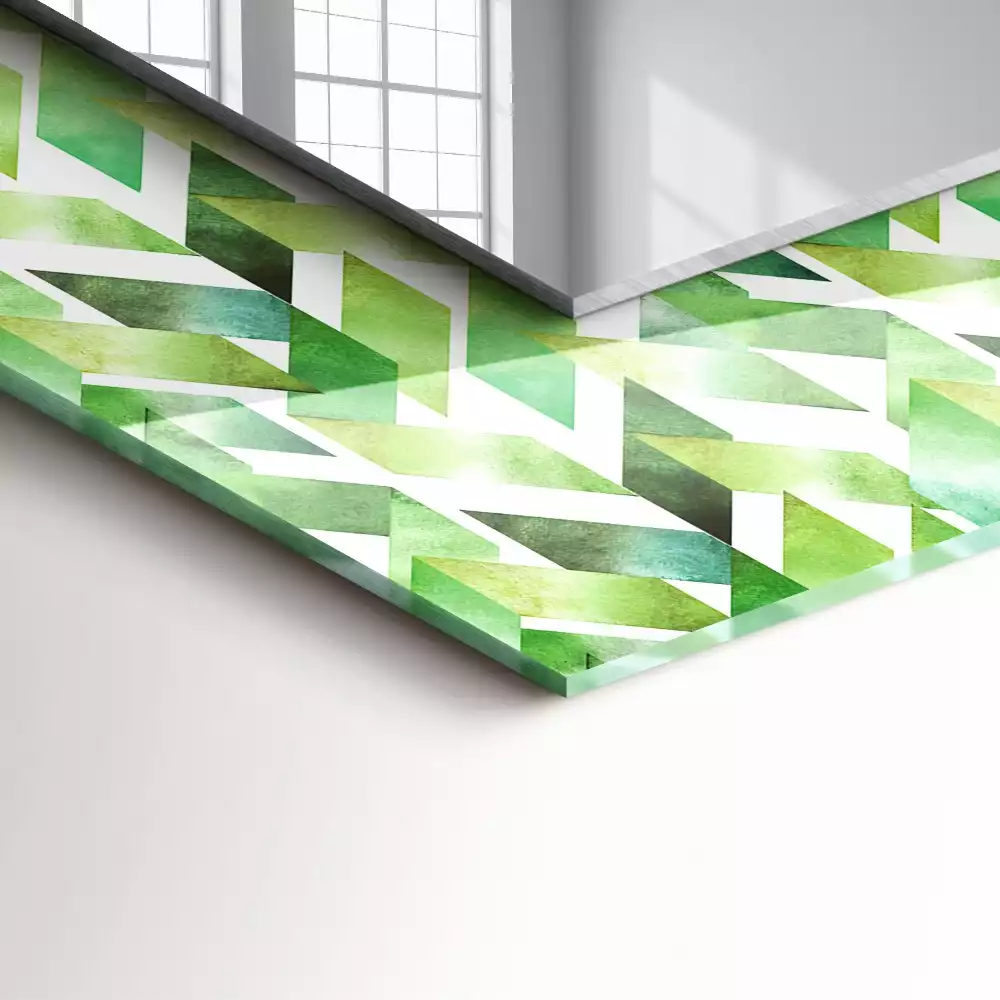 Decorațiuni de perete cu oglinzi Model geometric verde