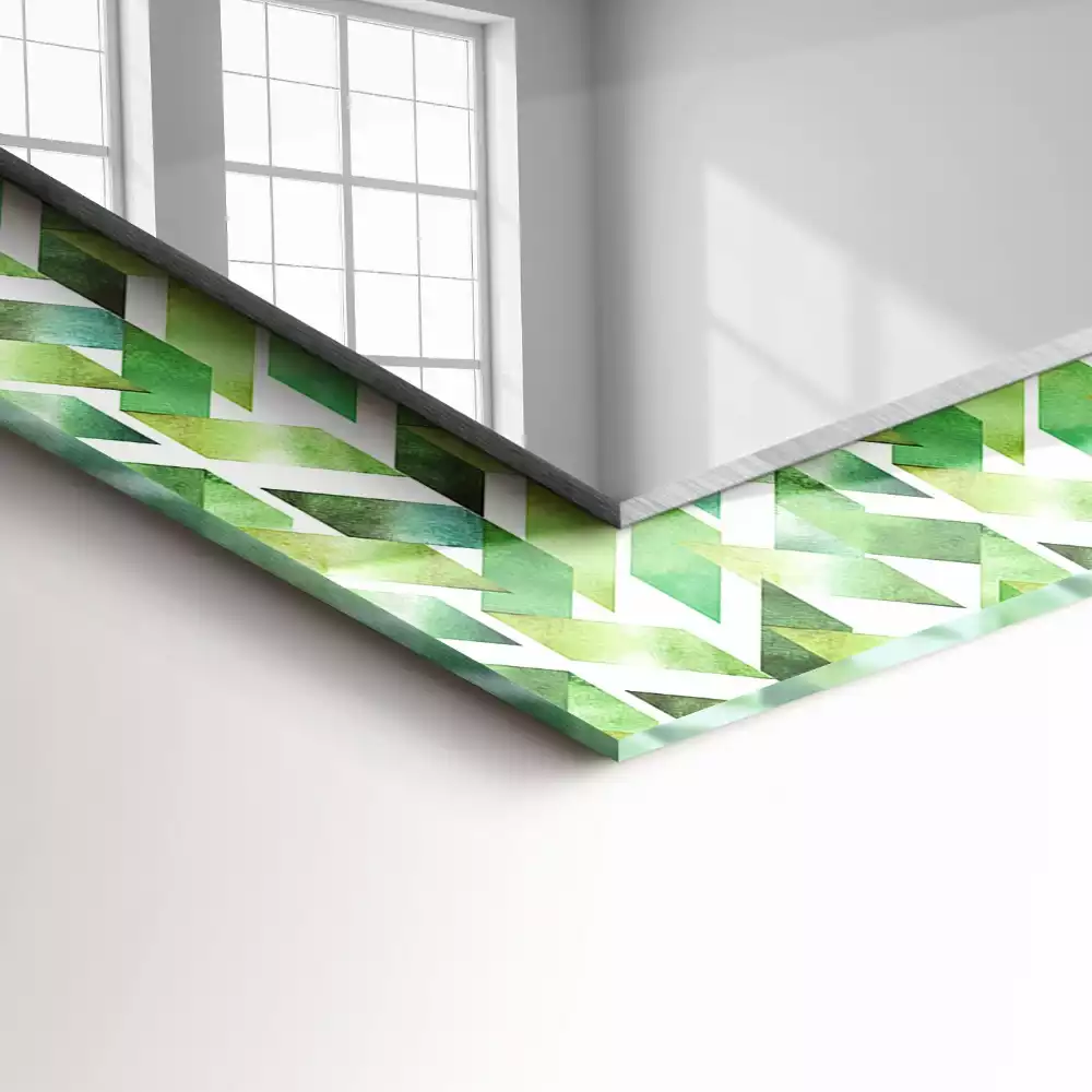 Decorațiuni de perete cu oglinzi Model geometric verde