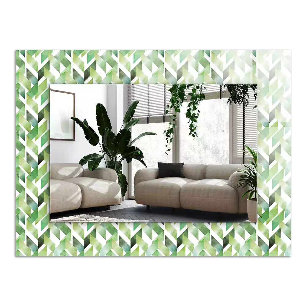 Decorațiuni de perete cu oglinzi Model geometric verde