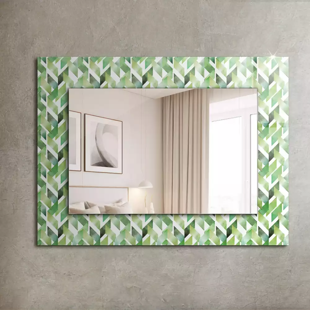 Decorațiuni de perete cu oglinzi Model geometric verde