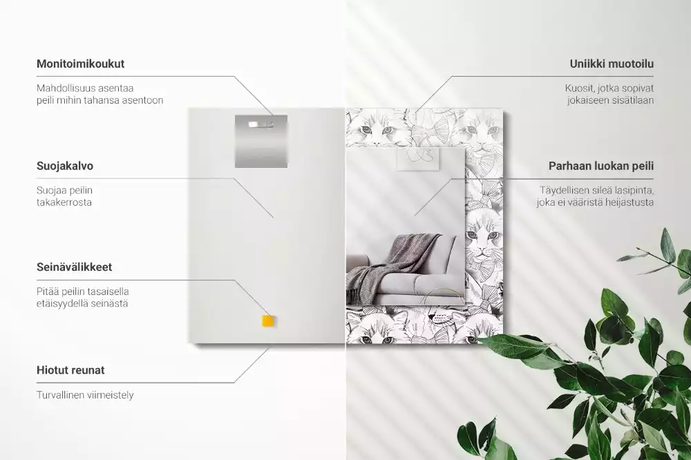 Oglindă imprimată Pisici cu papion