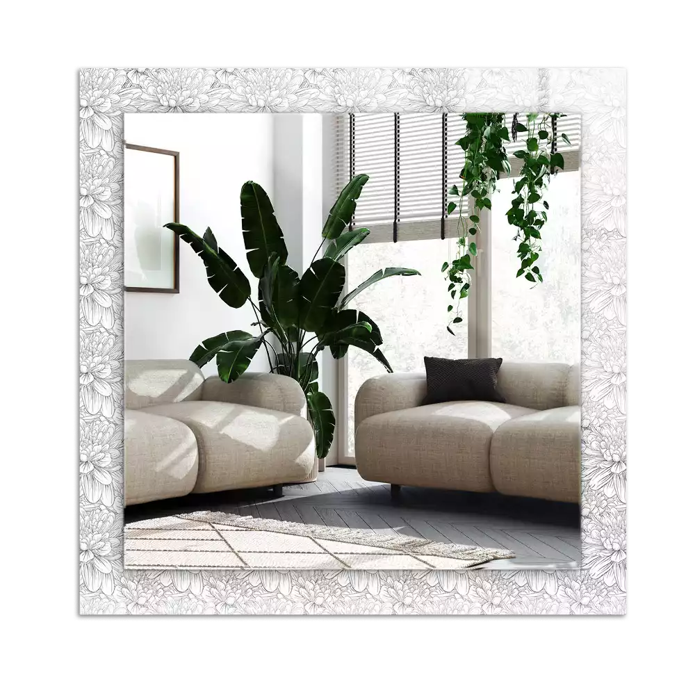 Decorațiuni de perete cu oglinzi Model floral monocromatic