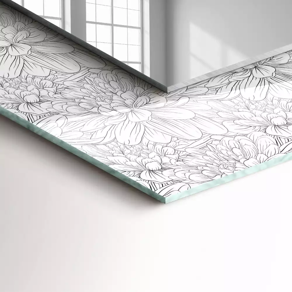 Decorațiuni de perete cu oglinzi Model floral monocromatic